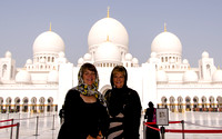 Sandy and Sherry at Sheikh Zayed Grand Mosque