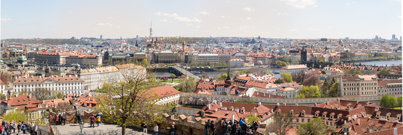 Prague Riverfront Panorama from Prague Castle