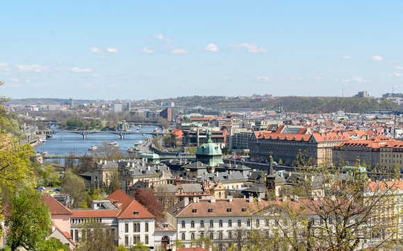 Prague View Down River