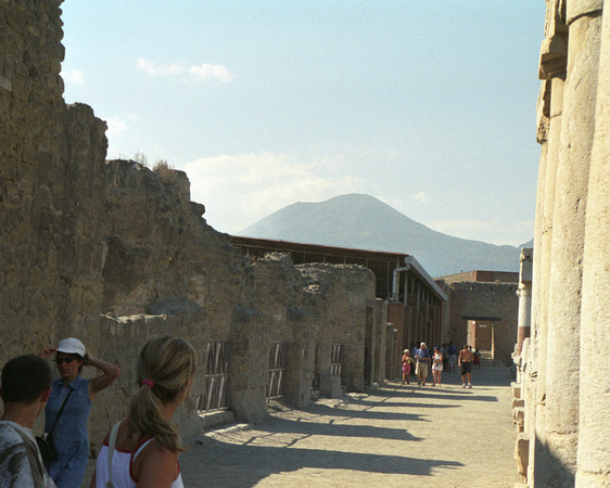 _Pompeii street with Vesuvius